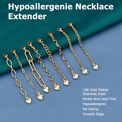8Pcs 8 Styles 304 Stainless Steel Chain Extender&nbsp;FIND-HS00007