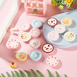16Pcs 8 Colors Resin Dollhouse Dish&nbsp;AJEW-TA0003-40