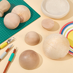 6Pcs 6 Styles Wood Half Round Cover for Modeling Tools&nbsp;WOOD-OC0004-35