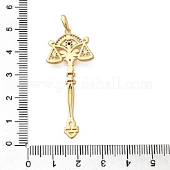 Brass Micro Pave Cubic Zirconia Big Pendants&nbsp;X1-KK-B147-04G-12