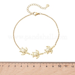 3Pcs 3 Styles Summer Beach 304 Stainless Steel Turtle Link Anklets for Women&nbsp;AJEW-AN00768