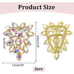 2Pcs Glass Rhinestone Appliques&nbsp;DIY-BC0005-92