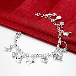 Fashionable Brass Cubic Zirconia Charm Bracelets&nbsp;BJEW-BB00262
