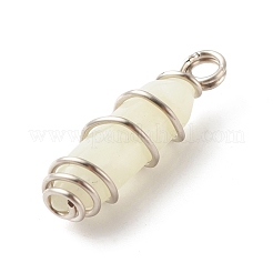 Natural New Jade Double Terminal Pointed Pendants&nbsp;PALLOY-JF01686-02