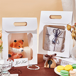 Folding Paper Gift Bags with Window&nbsp;ABAG-WH0045-20B
