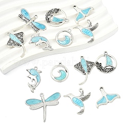 14Pcs 7 Styles Tibetan Style Zinc Alloy Pendants&nbsp;FIND-YW0010-97