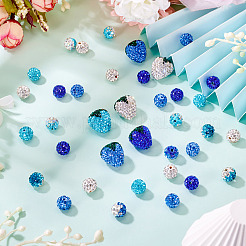 11 Styles Handmade Polymer with Rhinestone Clay Beads&nbsp;CLAY-BT0001-10