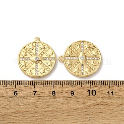 Brass Micro Pave Cubic Zirconia Pendants&nbsp;KK-D388-13G