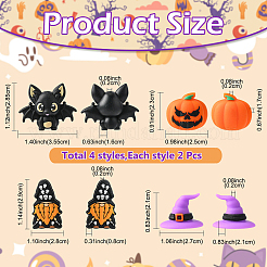 8Pcs 4 Styles Halloween Food Grade Silicone Focal Beads&nbsp;SIL-YW0002-17