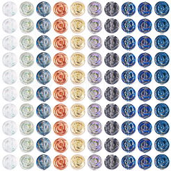 100Pcs 10 Colors Electroplate Transparent Glass Beads&nbsp;EGLA-TA0012-99