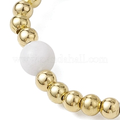 Round 304 Stainless Steel & Natural White Jade Beaded Stretch Bracelets for Women&nbsp;BJEW-JB11053-02
