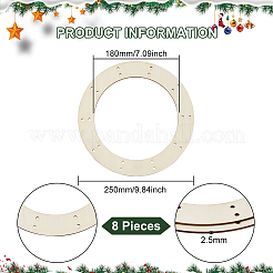 8Pcs Wreath Frames for Crafts&nbsp;WOOD-FG0001-35