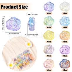 100Pcs 10 Colors Transparent Normal Glass Beads&nbsp;GLAA-YW0005-45