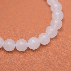 Round Natural White Jade Bead Strands&nbsp;G-R345-8mm-06