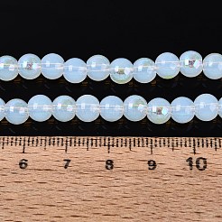 Electroplate Imitation Jade Glass Beads Strands&nbsp;EGLA-Q132-6MM-01B-02