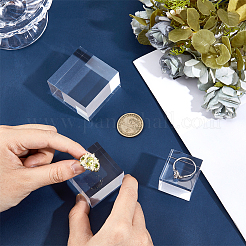 3Pcs 3 Styles Square Transparent Acrylic Jewelry Display Pedestals&nbsp;ODIS-OC0001-89