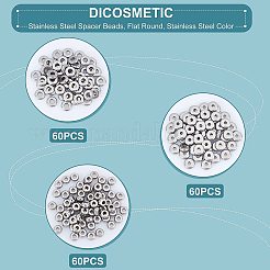 180Pcs 3 Style 304 Stainless Steel Spacer Beads&nbsp;STAS-DC0002-18