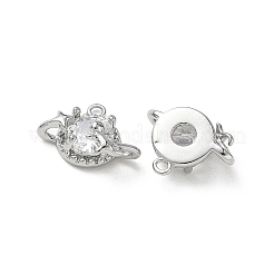Brass Micro Pave Clear Cubic Zirconia Charms&nbsp;KK-P355-07P