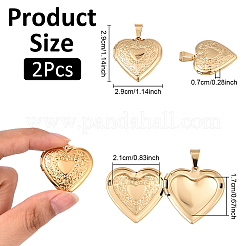 2Pcs 316 Surgical Stainless Steel Locket Pendants&nbsp;STAS-YW0003-16G