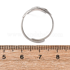 304 Stainless Steel Adjustable Open Cuff Statement Rings&nbsp;RJEW-C083-19P-04