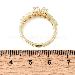 Brass Micro Pave Cubic Zirconia Cuff Open Rings&nbsp;CU-CBA5C10-07G