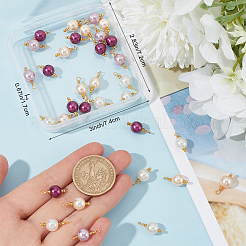 48Pcs 4 Colors ABS Plastic Imitation Pearl Pendants&nbsp;KK-BBC0013-90
