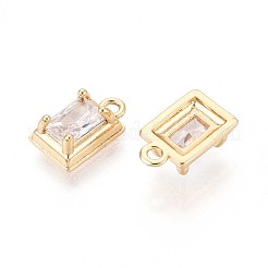 Brass Pave Cubic Zirconia Pendants&nbsp;KK-T071-49G