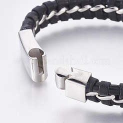 Leather Braided Cord Bracelets&nbsp;BJEW-E350-08B