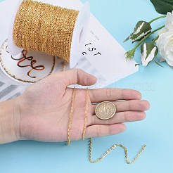 Brass Flat Oval Cable Chains&nbsp;CHC025Y-01-G