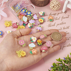 48Pcs 12 Styles Translucent Resin Pendants&nbsp;RESI-TA0001-93