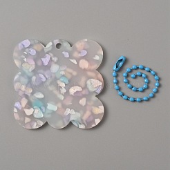 Translucent Acrylic Disc Pendant Keychain&nbsp;KEYC-WH0027-85C-02