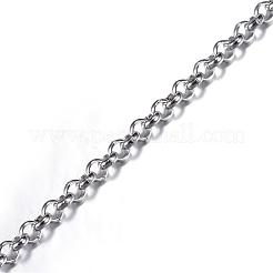 Tarnish Resistant 304 Stainless Steel Rolo Chains&nbsp;CHS-P002-01P-1MM