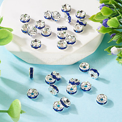 30Pcs 2 Colors Brass Rhinestone Spacer Beads&nbsp;RB-TA0001-29F