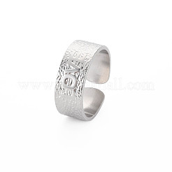 Non-Tarnish 304 Stainless Steel Flat with Word Love Open Cuff Ring for Women&nbsp;RJEW-S405-205P