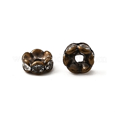Brass Rhinestone Spacer Beads&nbsp;RB-A014-L6mm-01AB-NF