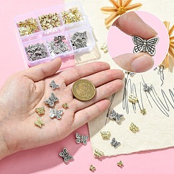 91Pcs 6 Styles Tibetan Style Alloy Butterfly Beads&nbsp;FIND-YW0004-92