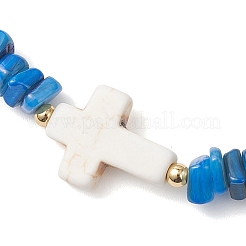 6Pcs 6 Colors Natural Freshwater Shell Chip Beaded Stretch Bracelets&nbsp;BJEW-JB12725