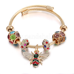 European Style Bees 201 Stainless Steel Charms Bangles&nbsp;LS-DW3223