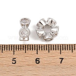 Brass Micro Pave Cubic Zirconia Beads&nbsp;KK-B157-19P
