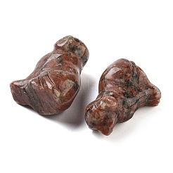 Natural Sesame Jasper Carved Dog Figurines&nbsp;DJEW-L023-A02