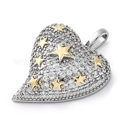 Brass Micro Pave Cubic Zirconia Pendants&nbsp;KK-S510-32GP-03
