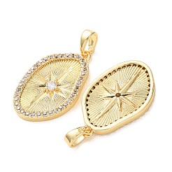 Brass Micro Pave Clear Cubic Zirconia Pendants&nbsp;X-KK-A304-13G