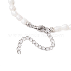 Natural Keshi Pearl Two Sides Polished Beaded Necklaces for Women&nbsp;NJEW-JN05336-02