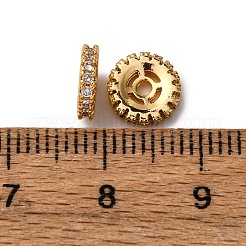 Brass Micro Pave Cubic Zirconia Spacer Beads&nbsp;KK-Z121-32G
