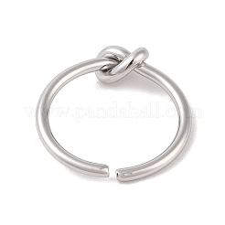 Non-Tarnish Simple Knotted 304 Stainless Steel Open Cuff Ring for Women Men&nbsp;RJEW-Z038-05P