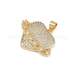Brass Micro Pave Cubic Zirconia Pendants&nbsp;KK-S528-14G