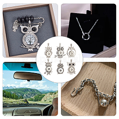 6Pcs 6 Style Alloy Rhinestone Hang Snap Base Pendants&nbsp;FIND-NB0003-51
