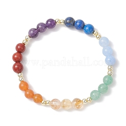Natural Amethyst & Red Jasper & Red Aventurine & Synthetic Hematite & Lapis Lazuli & Citrine & White Jade & Green Aventurine Beaded Stretch Bracelets for Girls&nbsp;BJEW-JB12174