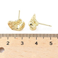 Brass Nuggets Stud Earrings&nbsp;EJEW-Z105-01G