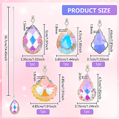 Teardrop Glass Ceiling Fan Pull Chain Extenders&nbsp;AJEW-BC00010